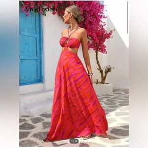 NWT - Pink and Orange Maxi Dress